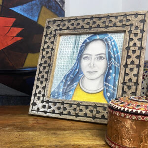 Handmade Painting with Hand Carved Frame