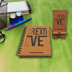 Personalize Gifting set of Diary & Mobile Holder with Motivational Quotes